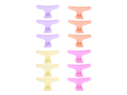 2026 12pcs/set Pinças de Cabelo Borboleta para Separar Clips de Cabelo Claw Clamps Ferramenta de Cabeleireiro Transparente