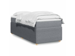 Vidaxl Cama Com Molas/colchão 90x200 Cm Tecido Cinza-claro