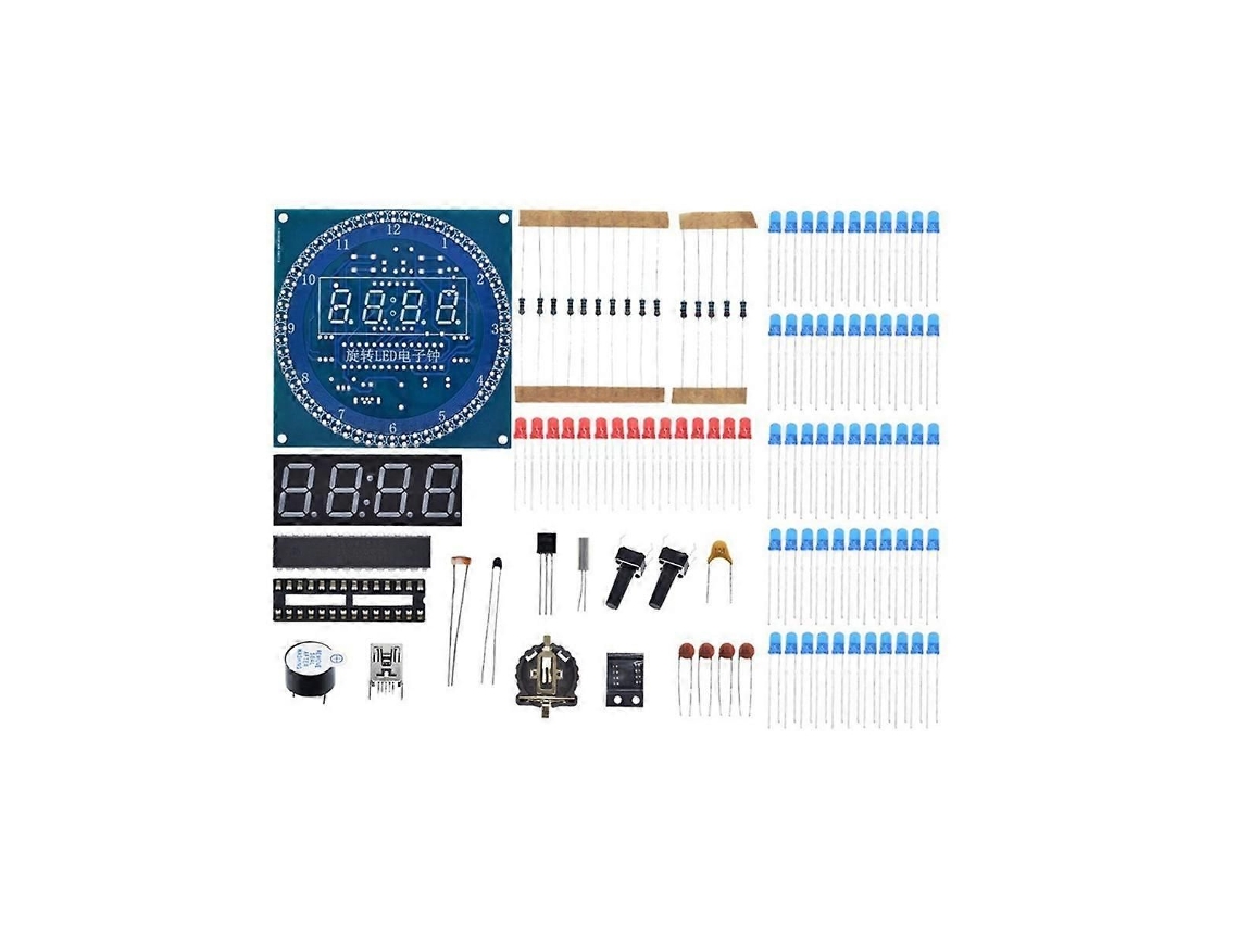 Kit Educacional De Relógio Digital Eletrônico Com Microcontrolador C51, Módulo Ds1302 E Display Led Rotativo
