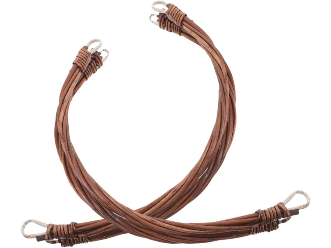 Kit de 4 Alças de Reposição Inoomp em Rattan Trançado À Mão para Cestas de Piquenique, Design Ergonômico e Natural, 22 CHABERLU