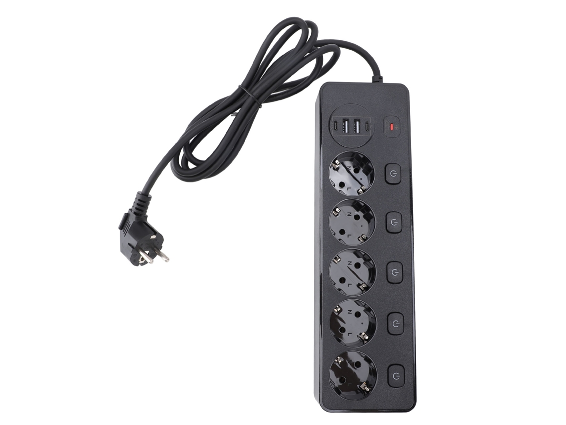 Laxiscreed Soquete Europeu Com Interruptor, 2 Usb-a, 2 Usb Para Carregamento Prático
