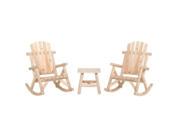 Vidaxl 3 Pcs Conjunto Lounge De Jardim Madeira De Abeto Maciça