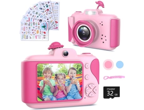 Câmera Digital Infantil de 32 Gb Itsshiny M1925 Infantil 2 4 1080P Hd 12 Mp Rosa ITSHINY