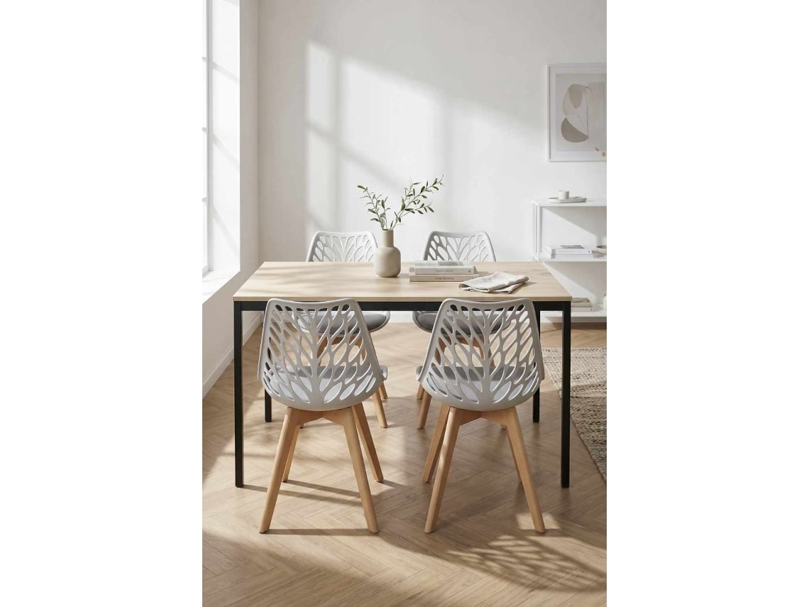 Mesa Black Retangular Dino 100x60 Cm - Madeira Natural