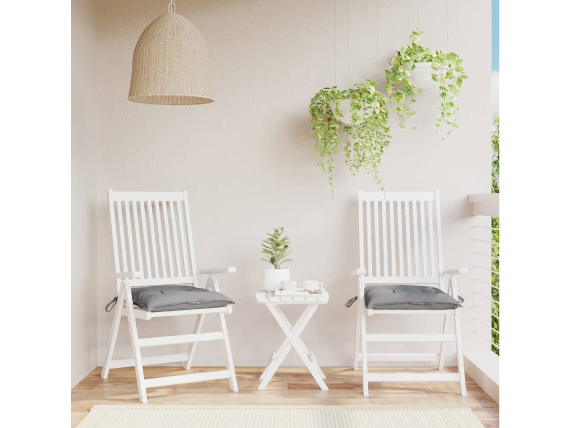 Vidaxl Almofadões De Cadeira 2 Pcs 50x50x7 Cm Tecido Oxford Cinzento