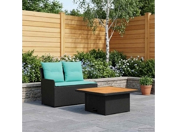 Vidaxl Sofá De Jardim Com Braço E Mesa Levantável 2 Peça Rattan De Pe