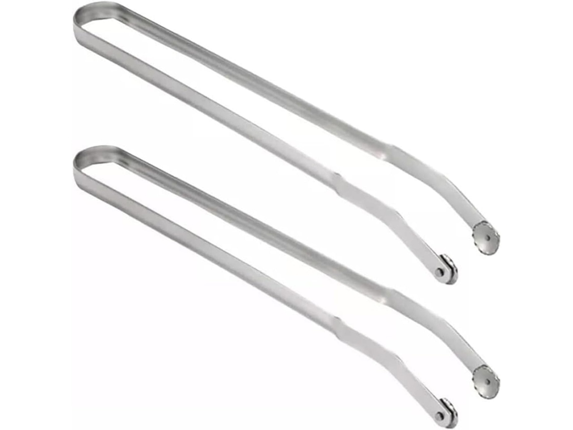 Conjunto De 2 Pinças Para Linguiça Churrasco, 38cm, Em Aço Inoxidável, Para Cozinhar Bacon, Bife, Carne E Legumes