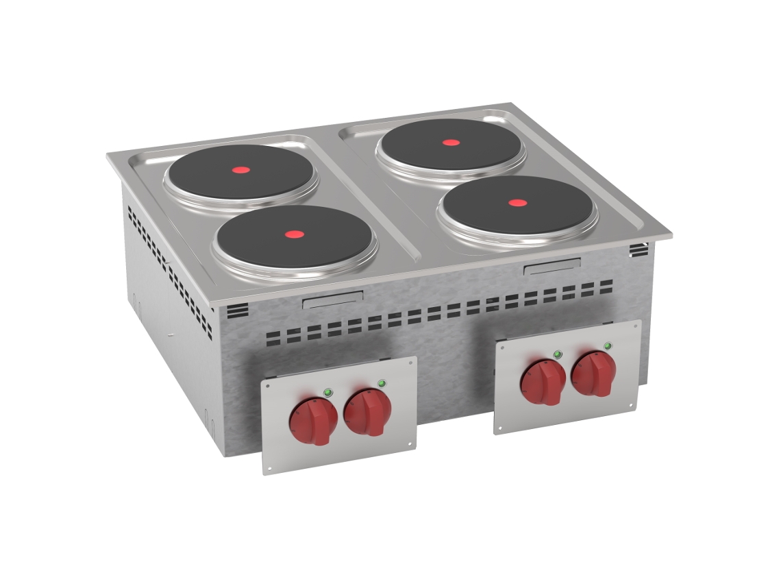 Fogões A Gás Drop In 4 Fogões Redondos 700x600x210 Mm 10400 W 400/3v 12400631 Eurast