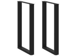 Vidaxl Pés De Mesa De Bar Em Forma De U, 2 Peças, Preto, 60x(100-101) Cm, Aço