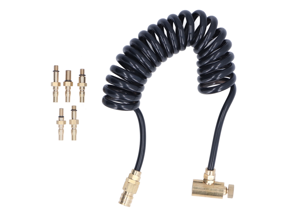 Conjunto De Adaptadores De Herramienta De Disparo Manguera Espiral Extensión Adaptadores De Latón Para Botella De Gas Verde 1500psi