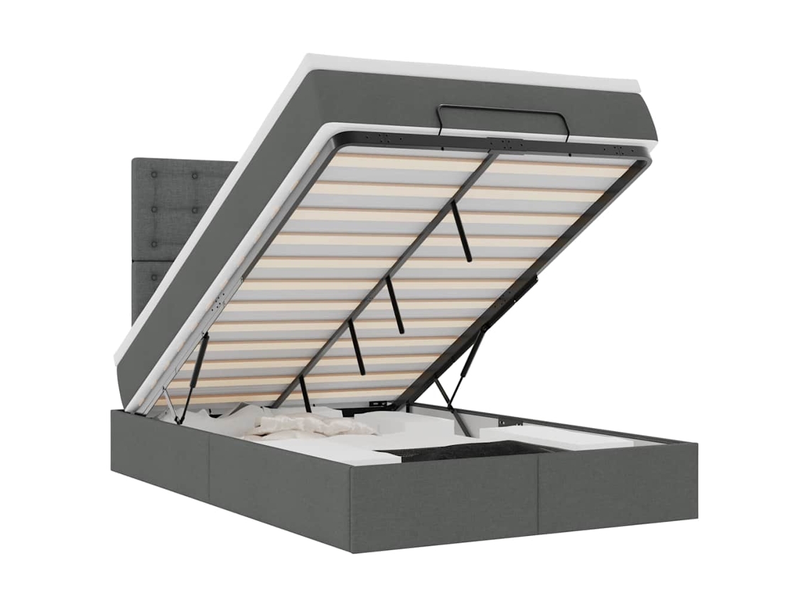 Ottoman Bed, Ottoman Beds Vidaxl Cinzeto Tecido (120 X 190 Cm)