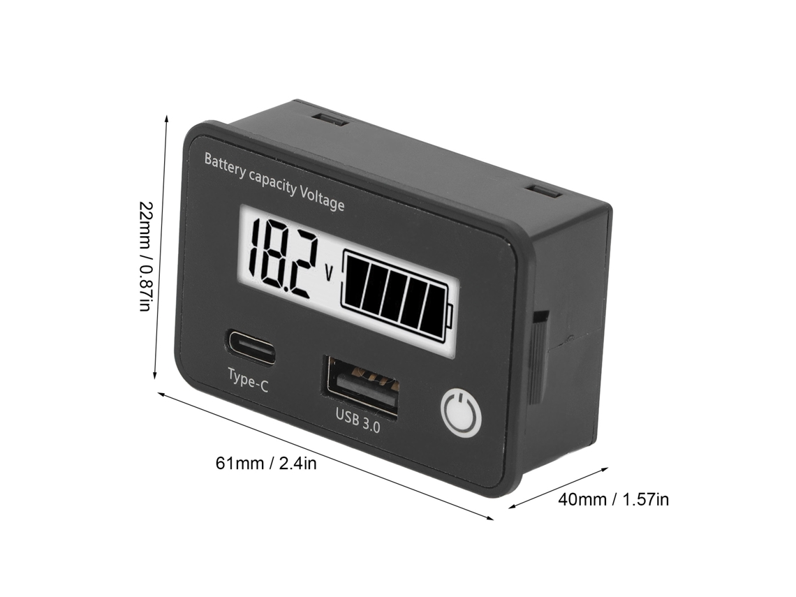 Monitor Bateria Dc8‑30v Digital Inteligente Lcd
