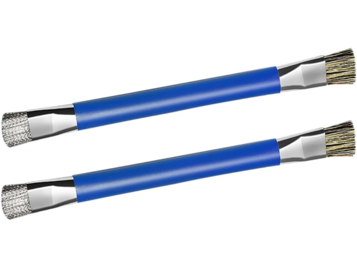 Conjunto De 2 Escovas Limpeza Para Placa Mãe Hohopeti, Com Design De Cabeça Dupla, Cerdas De Aço E Cabo Azul Para