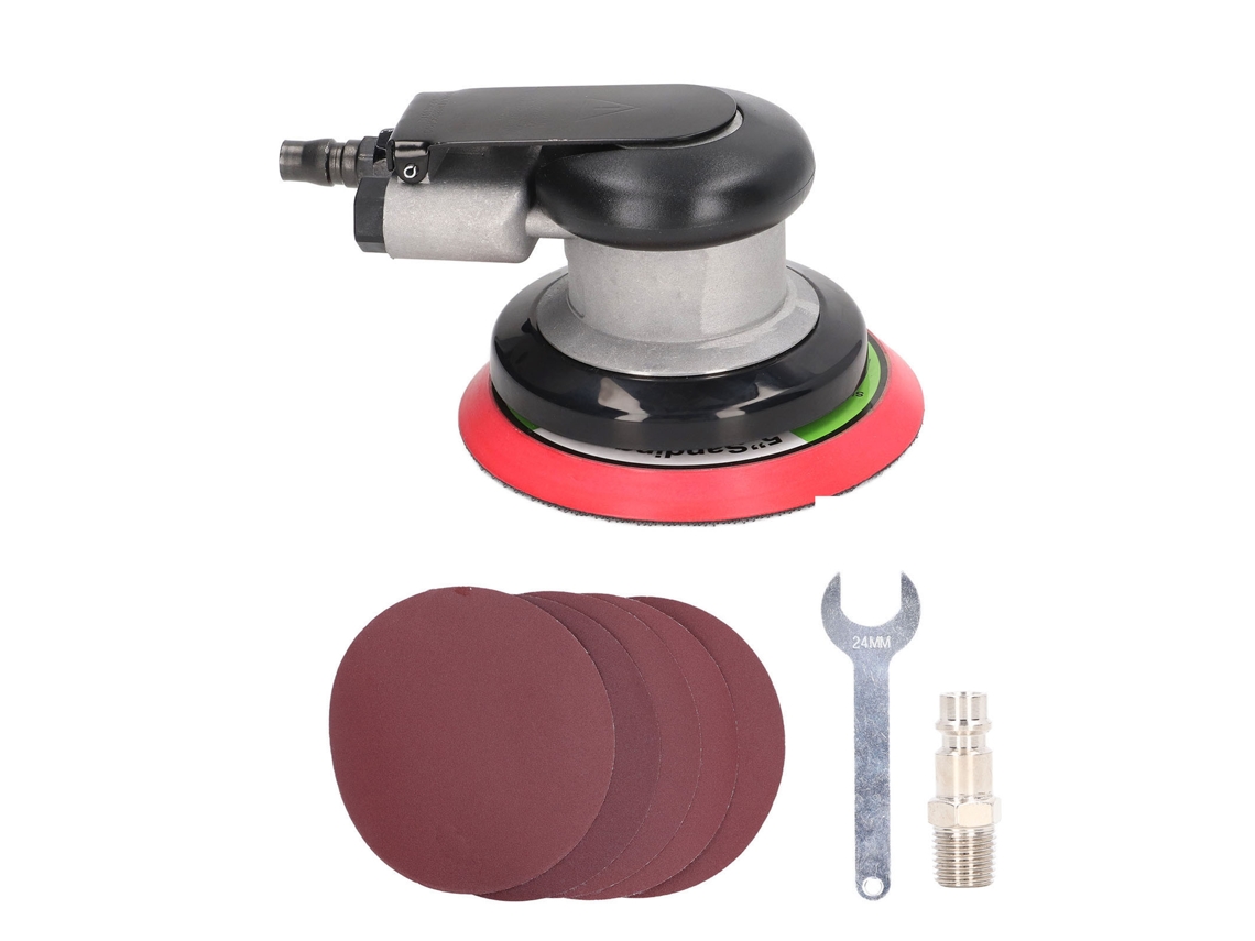 Set De Pulidora De Aire Neumática De Palma Con Disco 5in 10000rpm Máquina De Lijado Entrada 1/4in