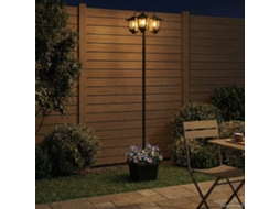 Vidaxl Lampião De 3 Cabeças Preto 32 X 32 X 188 Cm Alumínio E Abs