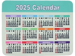 Mousepad Jiaji Em Tecido E Borracha Com Calendário De 2025 - Verde