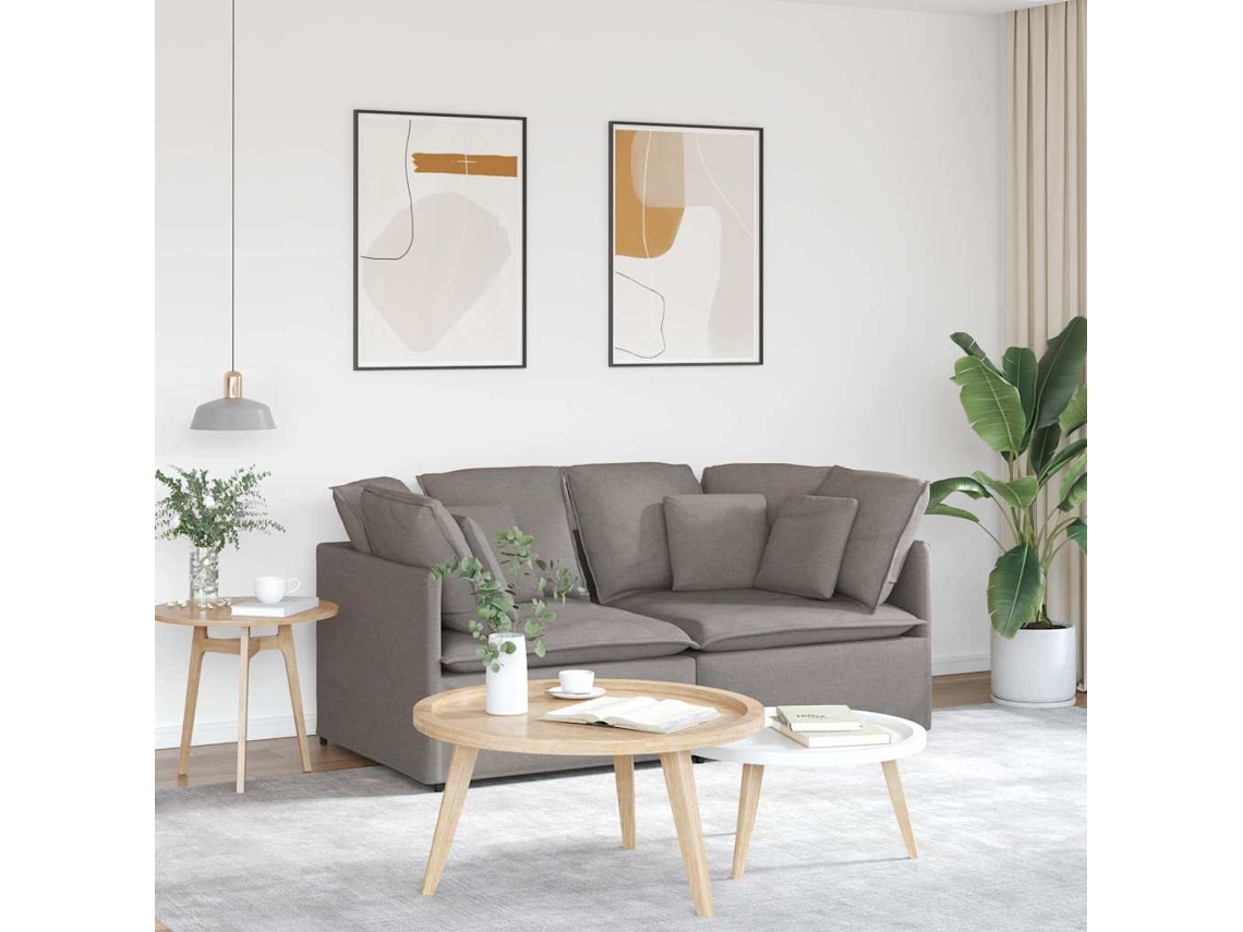 Vidaxl Sofá Modular Com Almofadas Tecido Castanho-acinzentado