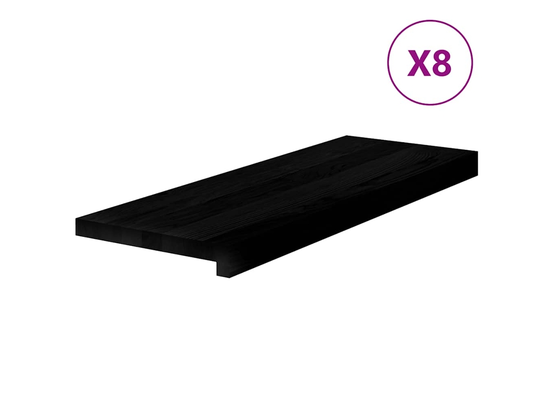 vidaXL Tapetes de escada 8 pcs 70x25x2 cm carvalho castanho escuro