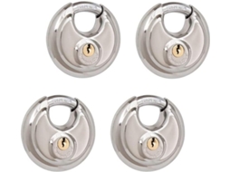 Fechadura De 4 Discos Com Chave, Em Aço Inoxidável, Anel Endurecido, Cilindro De Latão Para Unidades De Armazenamento,