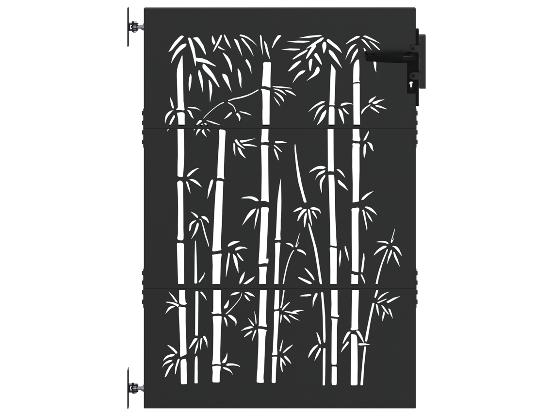 Conjunto 1 Portão De Jardim Vidaxl Preto Aço (85 X 150 Cm)