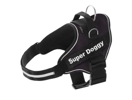 Arnês Personalizado para Cães Cor Preto SUPER DOGGY