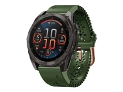Bracelete Para Garmin Fenix 8 Amoled (43mm) - Silicone - Renda Respirável (20mm) Verde Exército