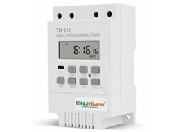 1x temporizador de relé Tm616, digital semanal, LCD, 12V em BRILVIBERA