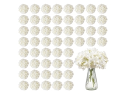 Conjunto De 65 Hortênsias Artificiais Brancas Em Seda Para Decoração Tekmaquinas