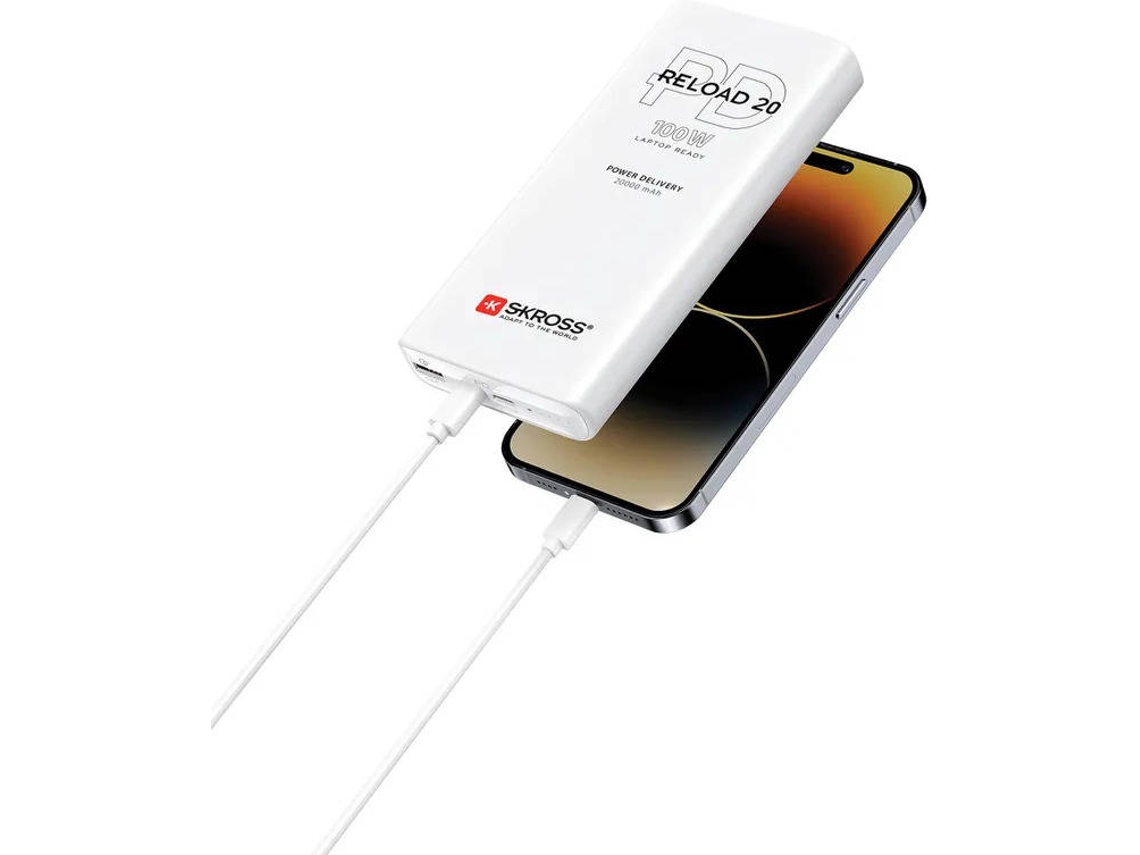 Powerbank SKROSS Reload 20 PD USB-C/USB-A 20000mAh (100W - Branco)