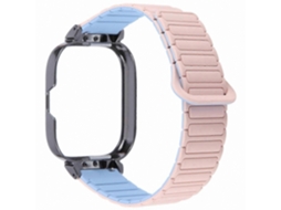 Pulseira Magnética De Silicone Com Estrutura Metálica Preta, Compatível Com Smartwatches.