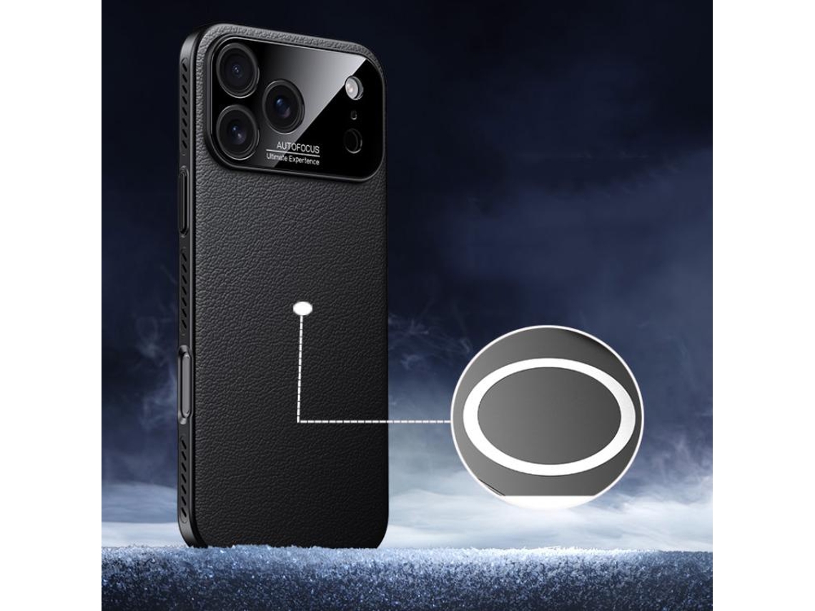 Capa Para Iphone 17 Pro - Revestimento Macio Com Magsafe E Resfriamento - Couro Macio Híbrido Com Policarbonato
