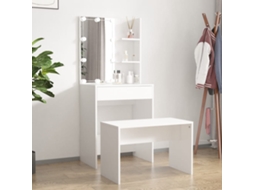 Vidaxl Conjunto Toucador C/ Leds Madeira Processada Branco