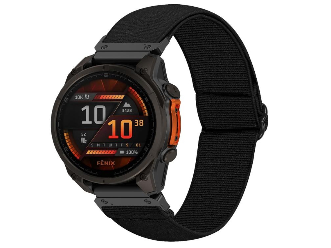 Bracelete para Garmin Nylon elástico vermelho com fivela de aço preta e detalhes branco antigo XIAOMOYU (26mm)