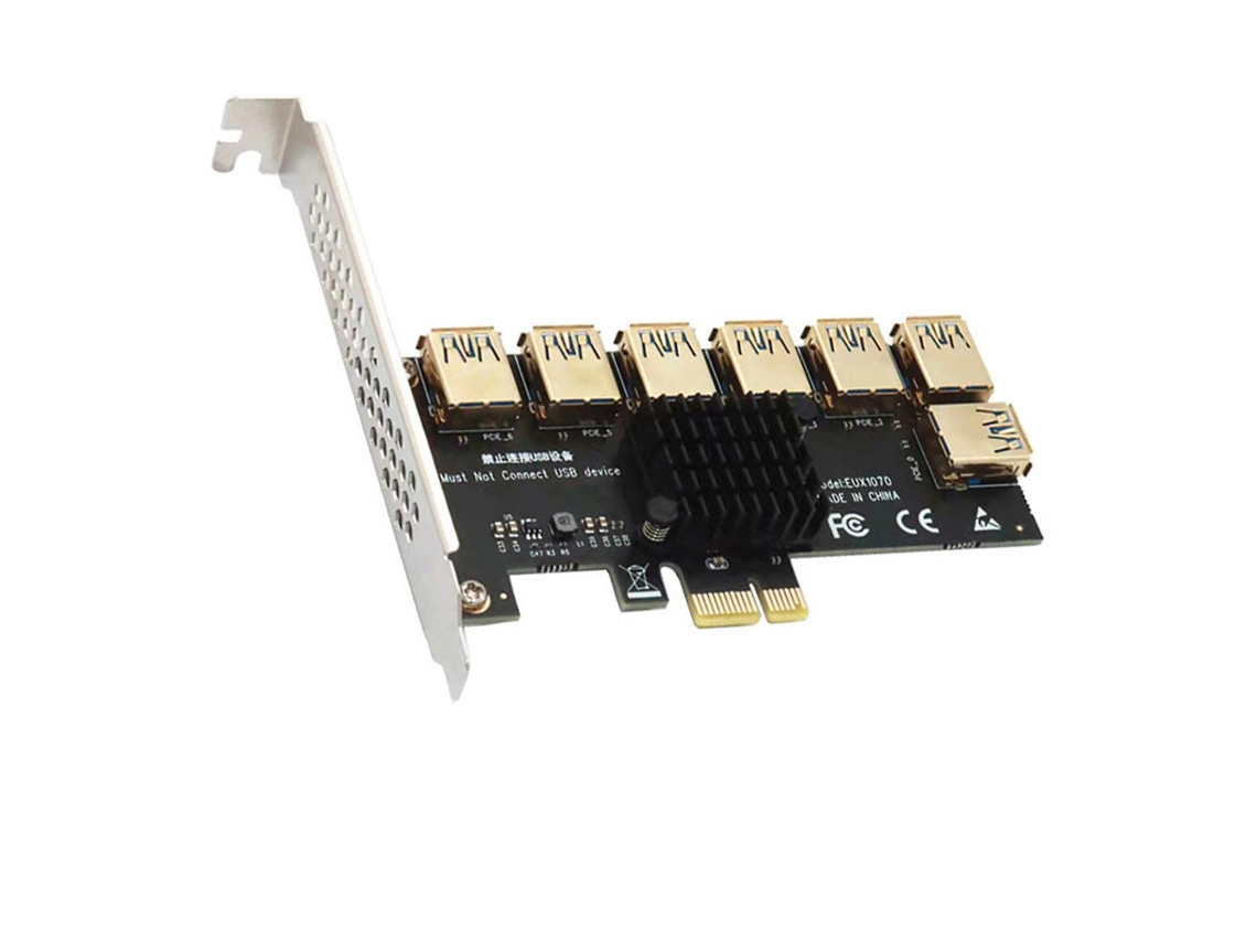 Pci-express 1x A 16x 1 A 7 Usb 3.0 Mineração Riser Cartão Pci-e Portas Banhadas A Ouro