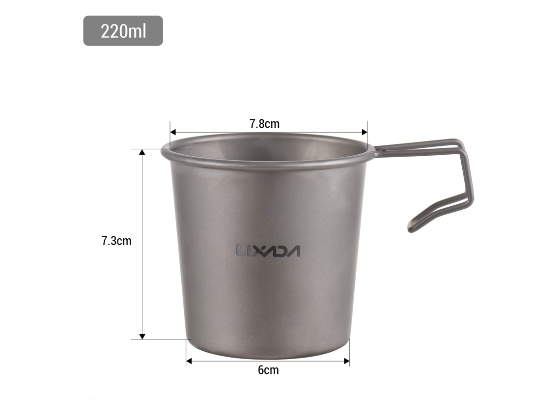 2pcs Copo de Titânio 220ml Camping Hiking