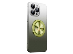 Capa Para Iphone 15 Pro Com Mostrador E Suporte, Cor Gradiente, Capa Rígida De Pc, Verde