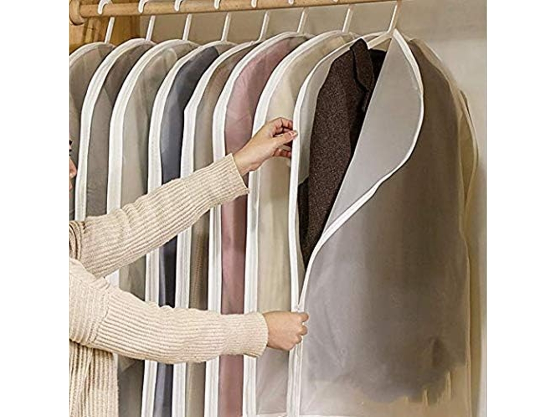 Pacote Com 6 Itens De Proteção Para Roupas Eva À Prova De Poeira E Transparente Para Armazenamento De Roupas B