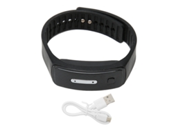 Pulseira Repelente Ultrassônico Usb Carregável Ajustável Inteligente Preto