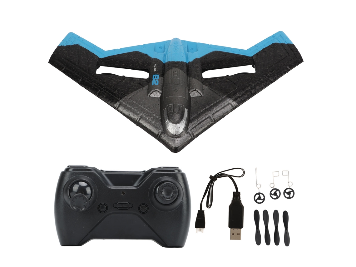 Business brinquedo de avião a controle remoto 2.4GHz glider resistente a colisões para crianças azul com 1 bateria S/MARCA