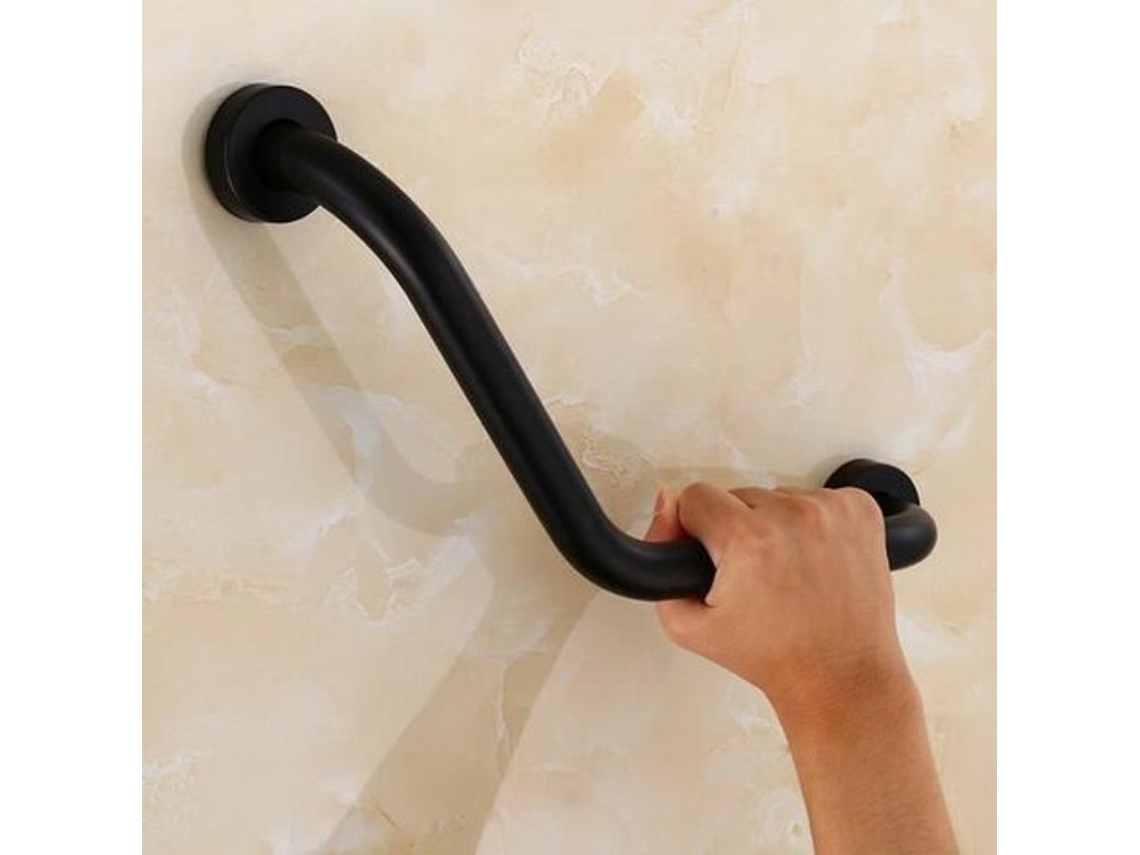 Apoio de banheiro Nova Line em aço inox, 43cm, barra de toalha, multifuncional | S/MARCA