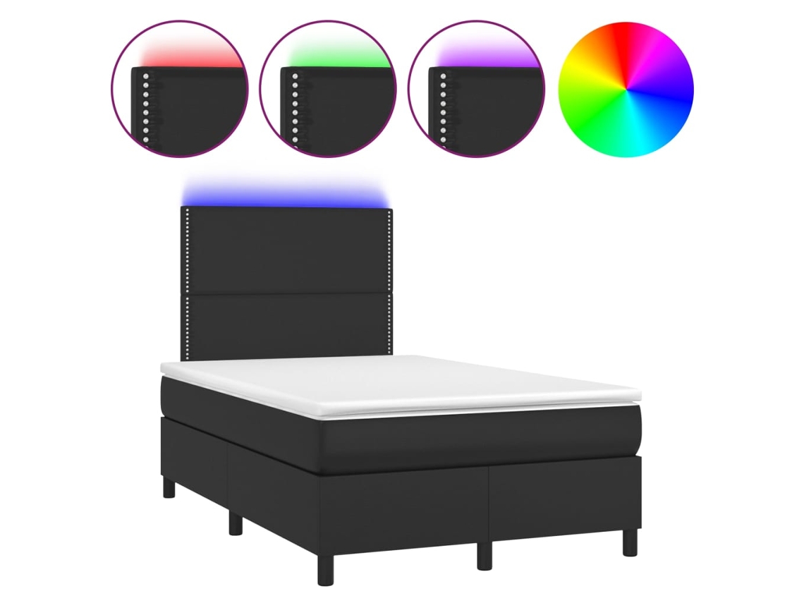 Box Spring Bed, Box Spring Beds Vidaxl Preto Couro Artificial (120 X 200 Cm)