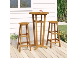 Vidaxl Conjunto De Bar 3 Pcs Madeira De Acácia Maciça