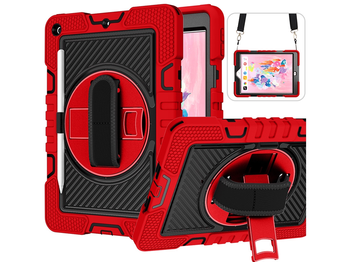 Capa Para Tablet Com Alça De Ombro E Suporte Giratório (vermelha + Preta) - Huawei Matepad 11.5s