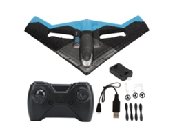 Brinquedo de Planador RC Luz Led Voo Estável 3 Baterias Azul S/MARCA