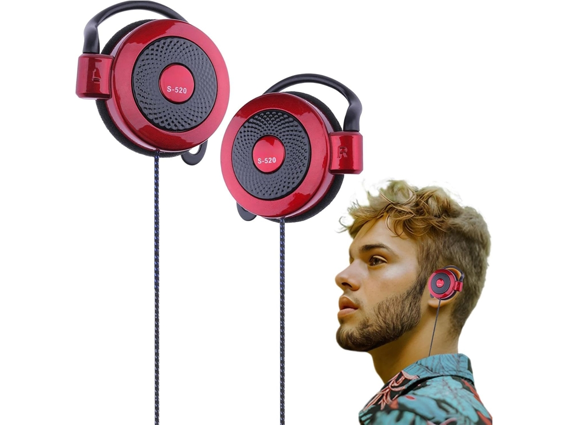 Fones De Ouvido Com Gancho Orelha Estéreo Fio 3, 5mm Para Corrida E Fitness