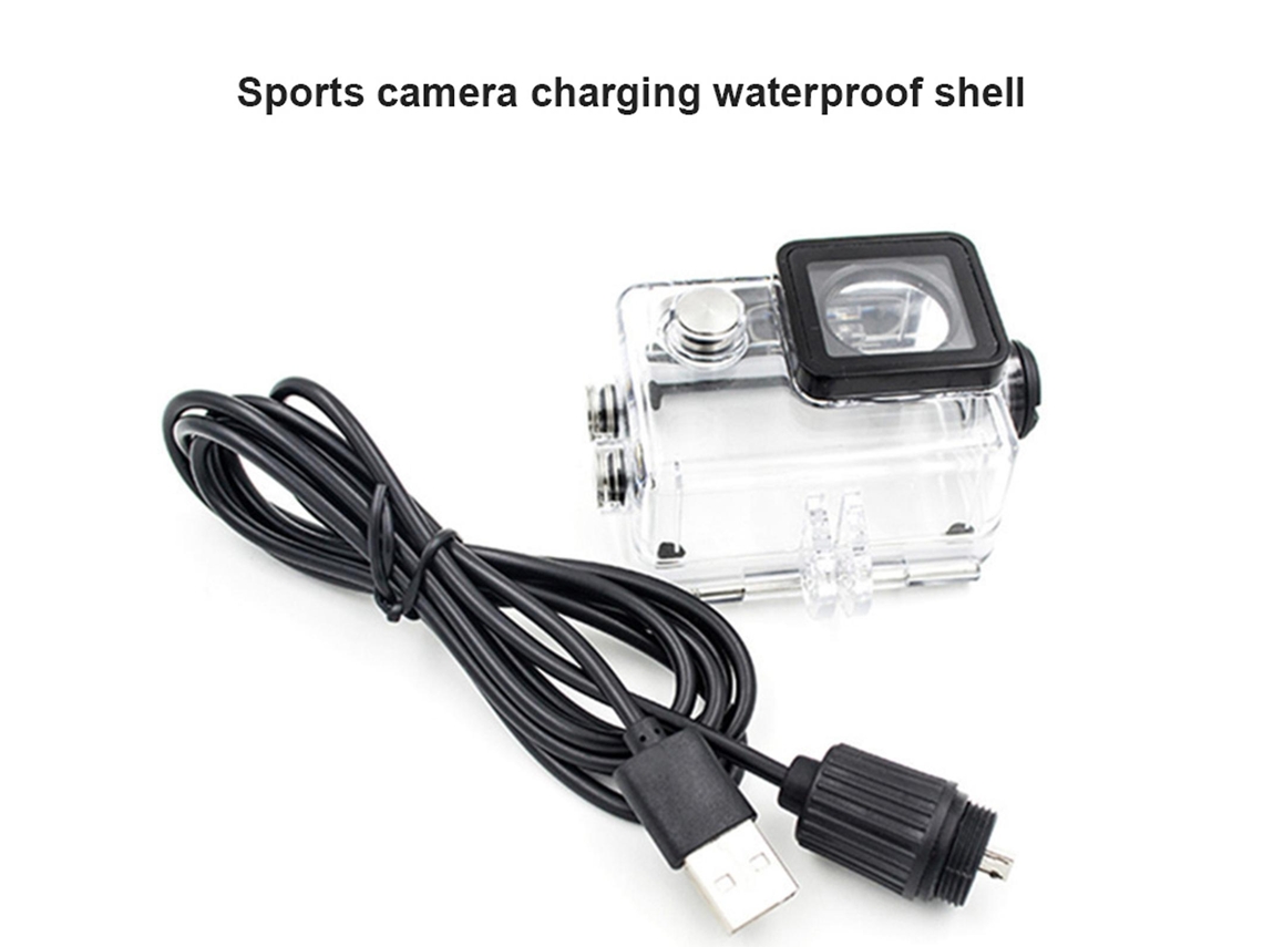 Capa Protetora À Prova D'água Com Cabo Usb Para Carregamento De Câmeras Sjcam Sj4000 Sj7000 Sj9000.-aquaforge