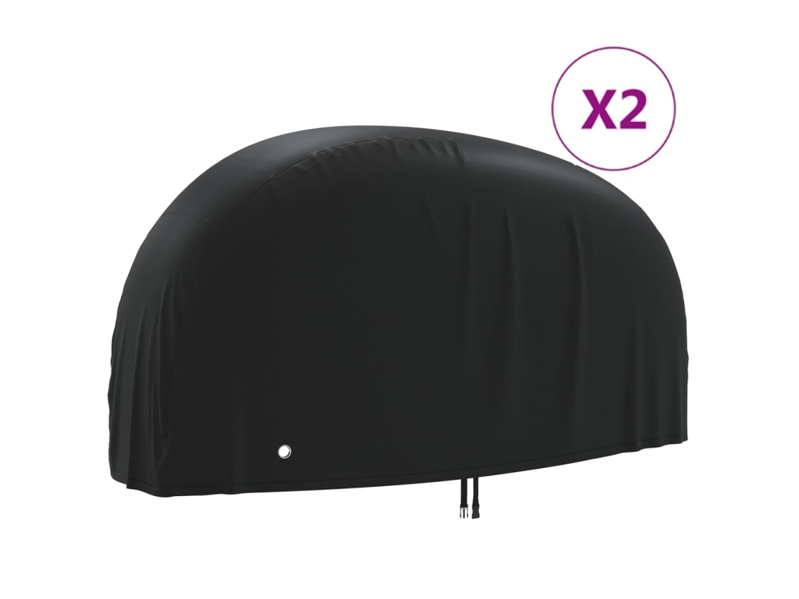 Conjunto 2 Capa para bicicleta VIDAXL Preto Tecido