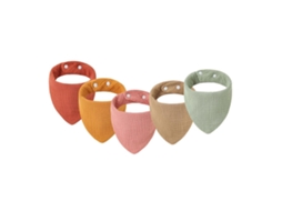 Babadores para Bebê com 5 Peças, Babadores de Musselina de Algodão com Seis Camadas, Data Ajustável, Babadores Bandana Macios e Práticos para Bebês