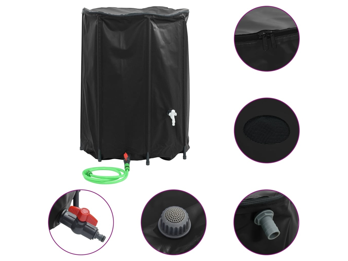 Water Tank, Water Tanks Vidaxl Preto Pvc (1350 L)