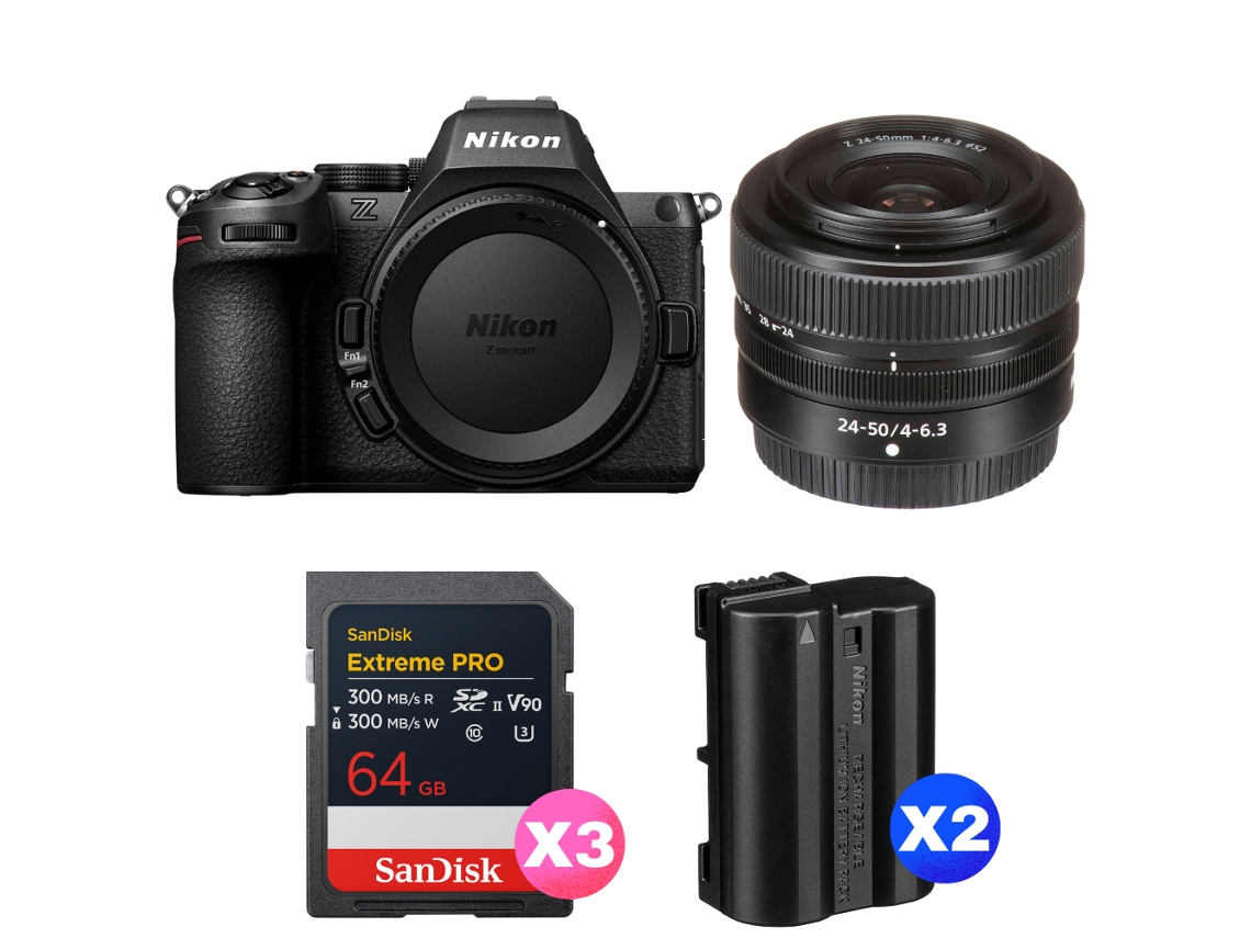 Z5 Ii + 24 50mm F/4 6.3 + 3 Sandisk 64gb Extreme Pro Uhs ii Sdxc + 2 Nikon En el15c + Ebook “20 Dicas para Fotos Que Impressionam” NIKON